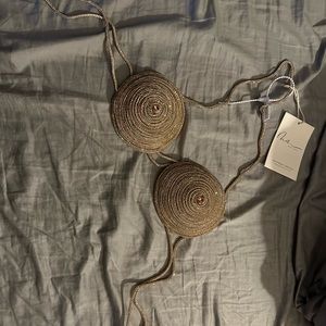 Rooney Spiral Crystal Bustier Top In Gold